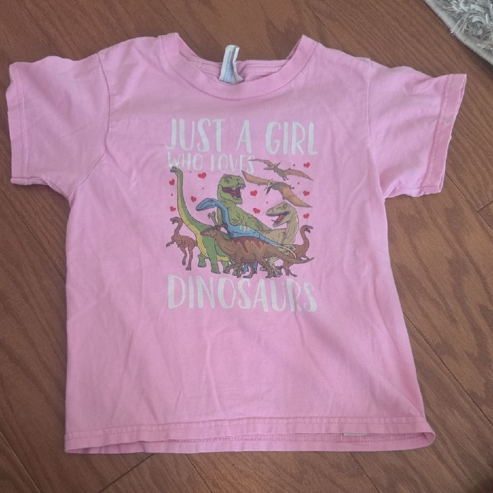 Pink Dinosaur Graphic Kids T-Shirt